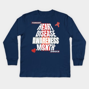 Heart disease awareness month Kids Long Sleeve T-Shirt